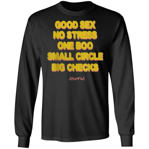 GOOD SEX NO STRESS ONE BOO NO EX SMALL CIRCLE BIG CHECK T-Shirt