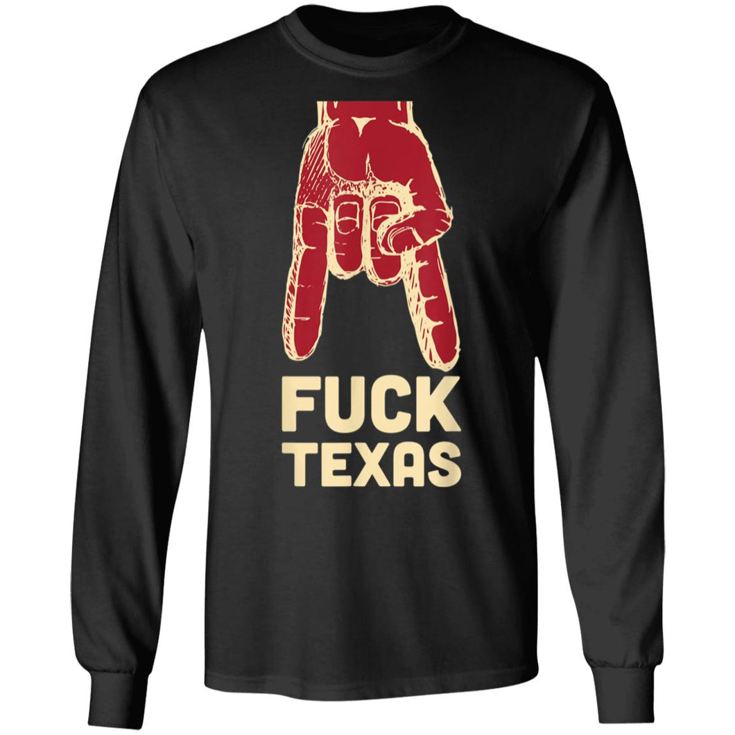 Fuck Texas Horns Down Funny Football Gift T-Shirt